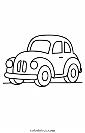 Carro clássico, desenho em preto e branco para colorir