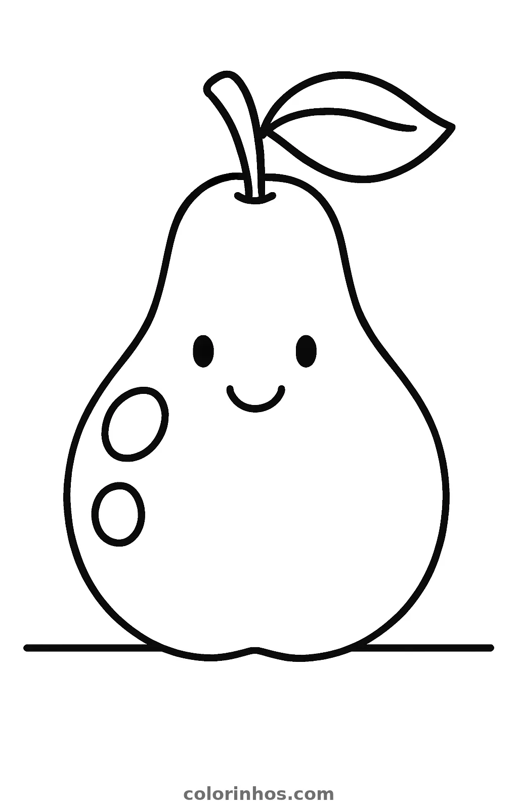 Pera, desenho em preto e branco para colorir