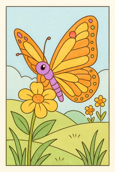Exemplo colorido: Borboleta-monarca