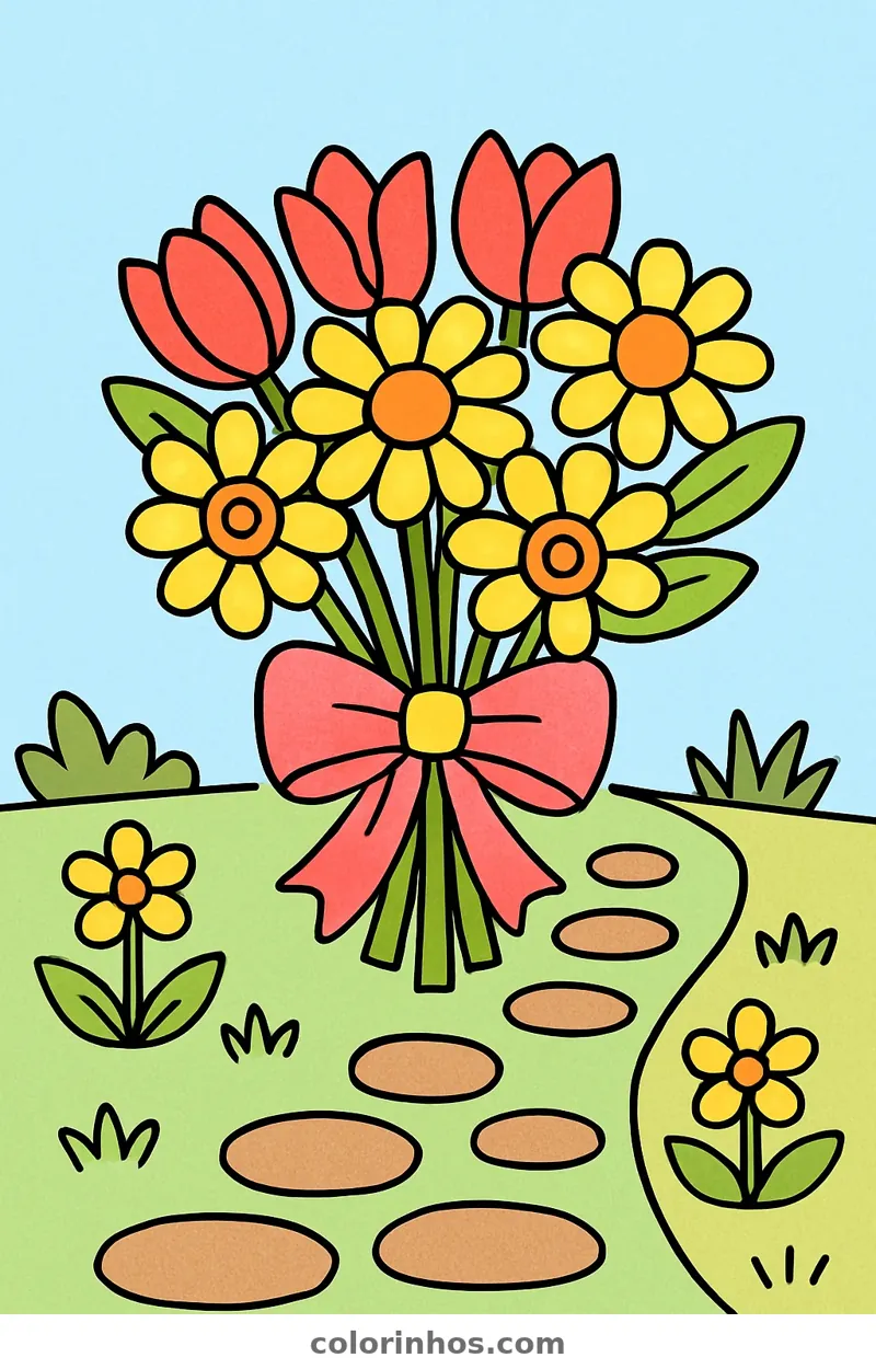 Exemplo colorido: Buquê de flores