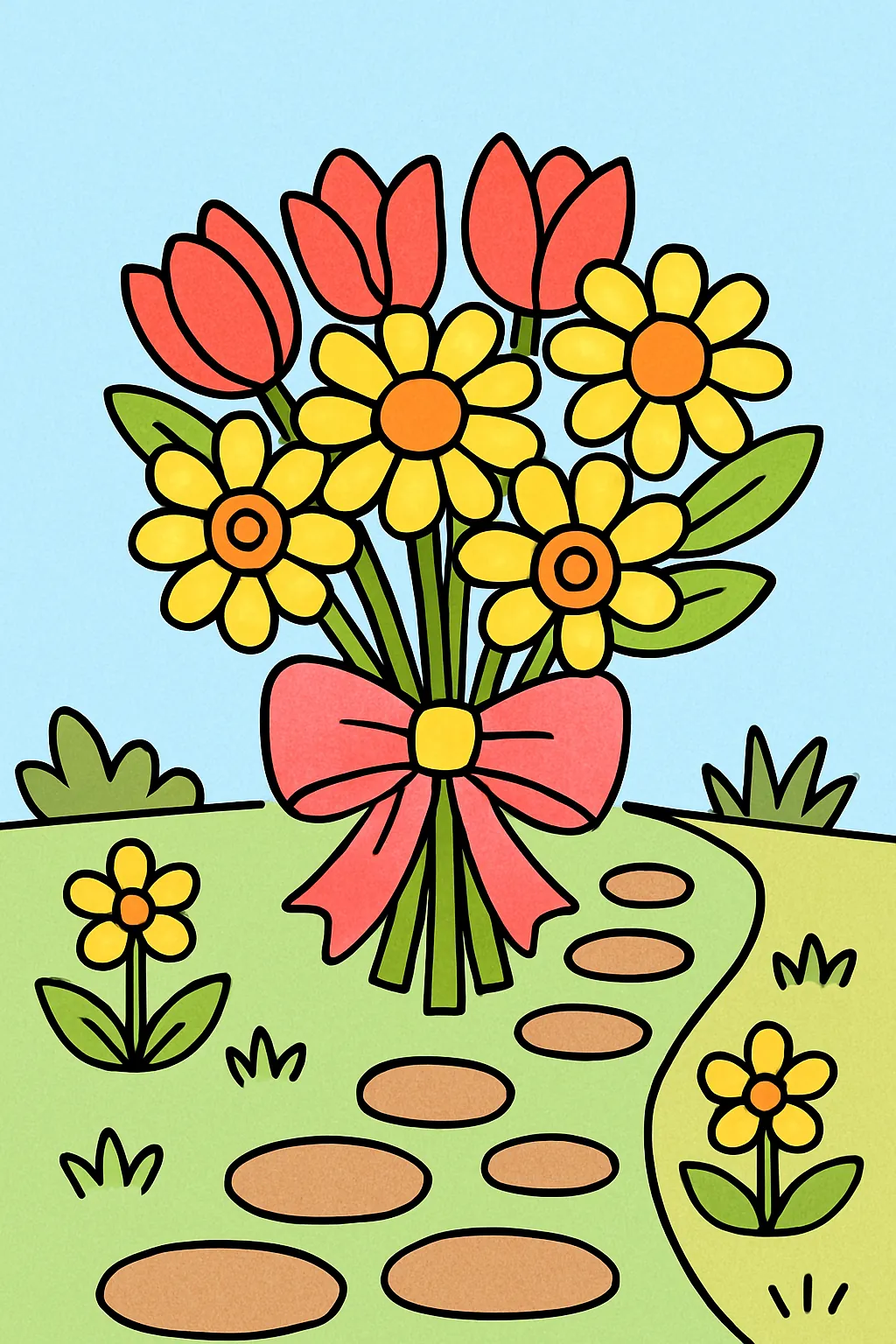Exemplo colorido: Buquê de flores