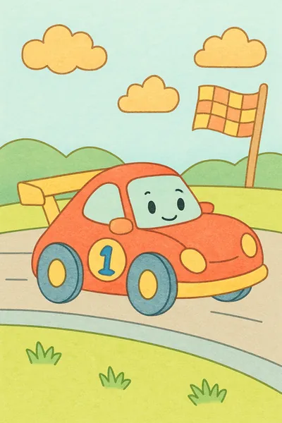Exemplo colorido: Carro de corrida