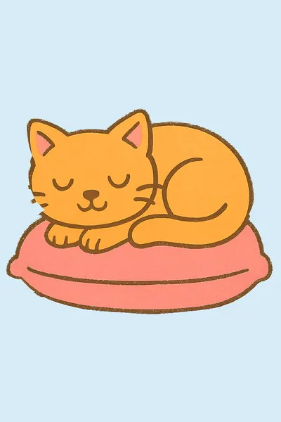 Exemplo colorido: Gato dormindo numa almofada