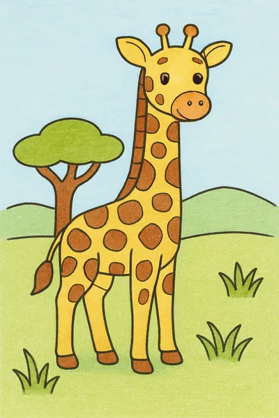 Exemplo colorido: Girafa