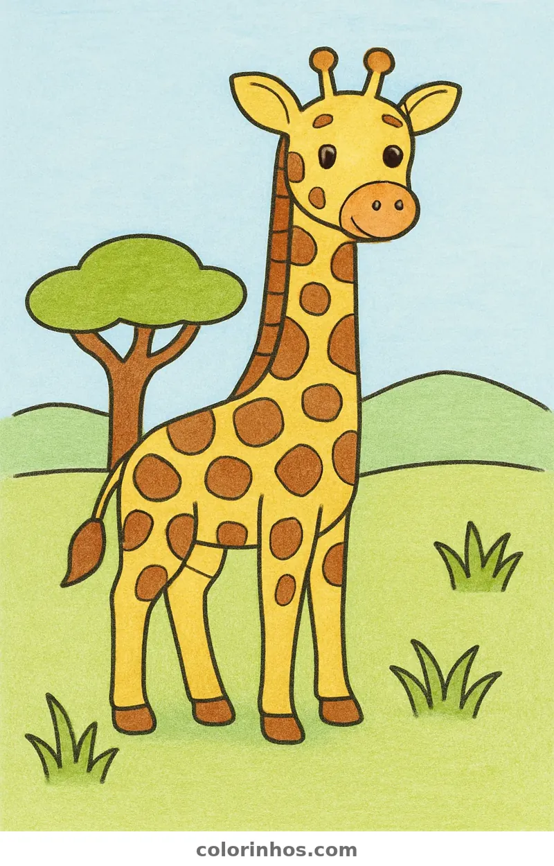 Exemplo colorido: Girafa