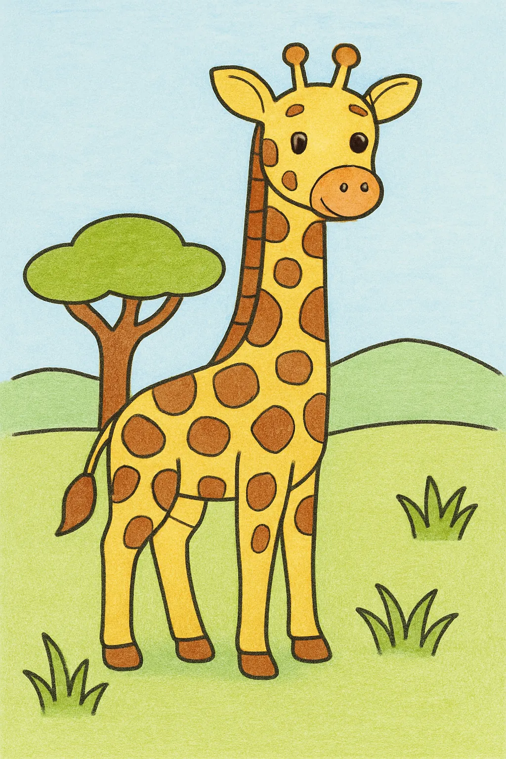 Exemplo colorido: Girafa