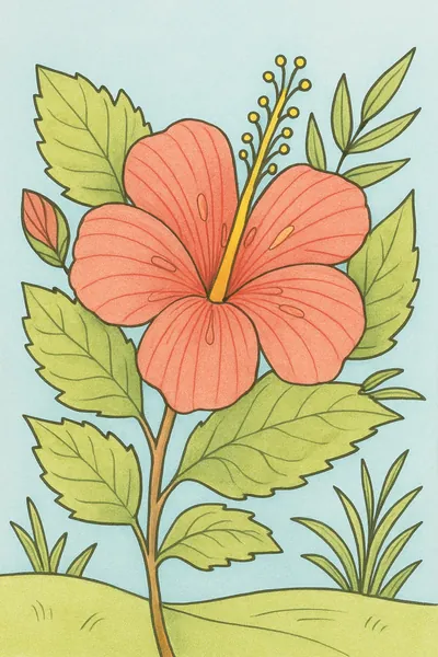 Exemplo colorido: Hibisco