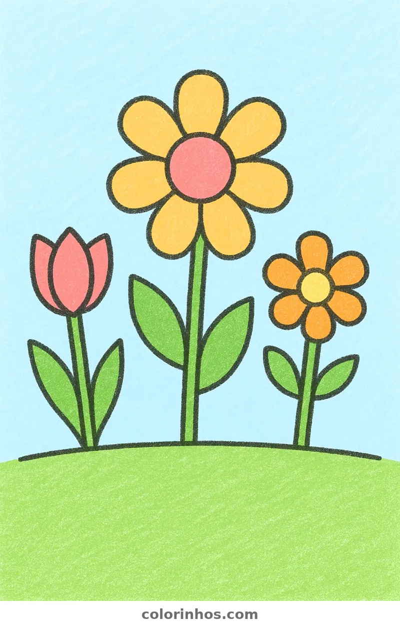 Exemplo colorido: Jardim de flores
