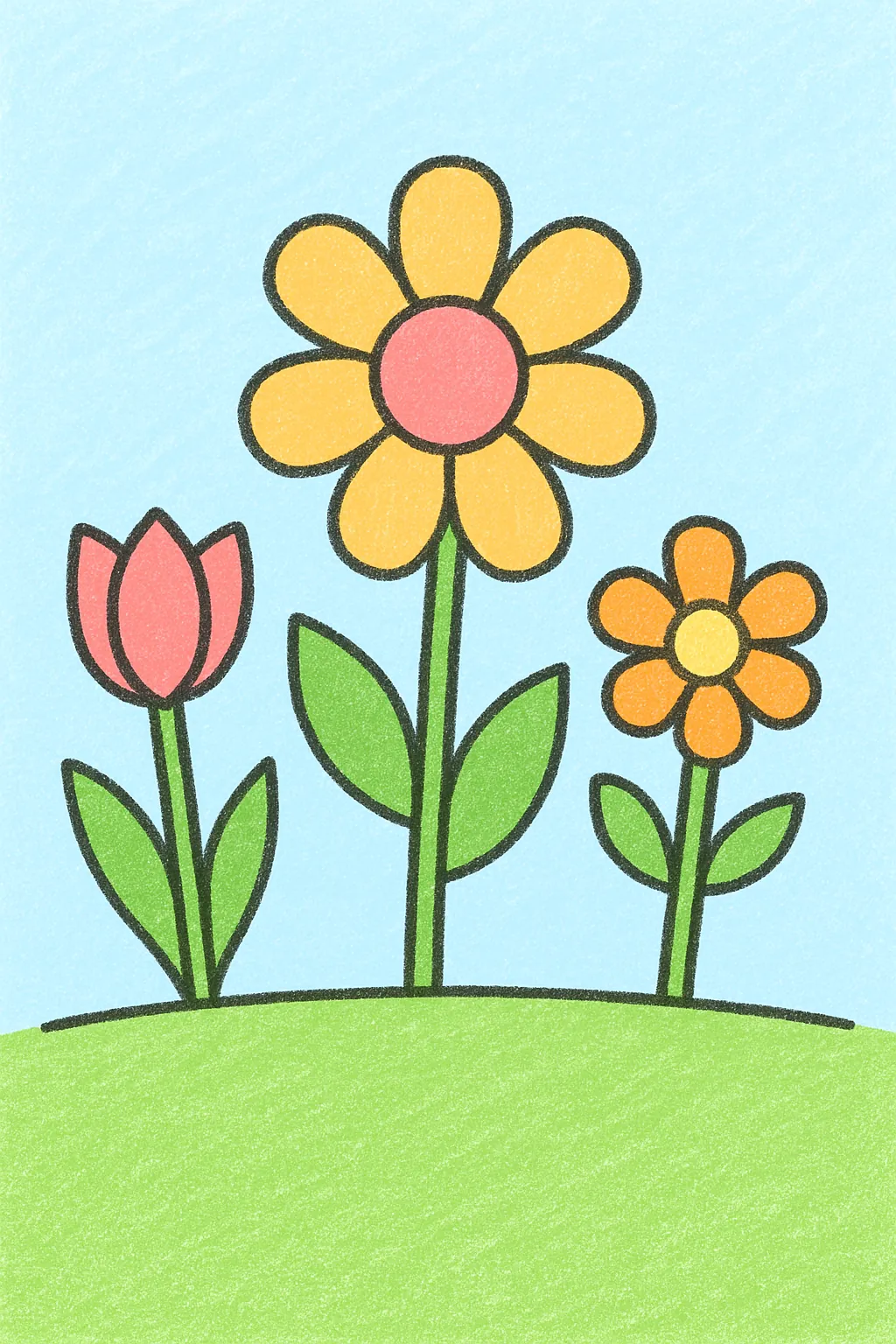Exemplo colorido: Jardim de flores