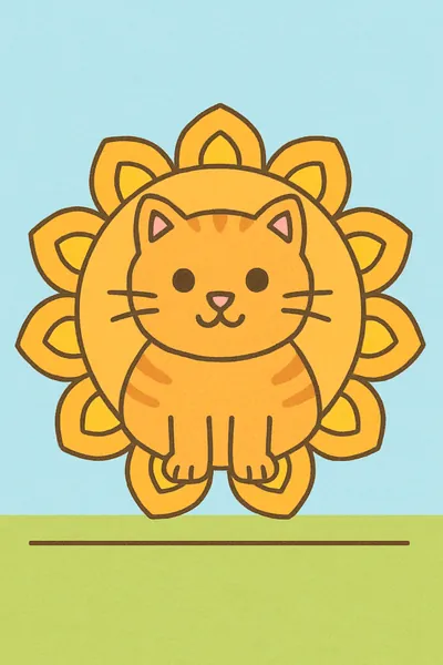 Exemplo colorido: Mandala com gato