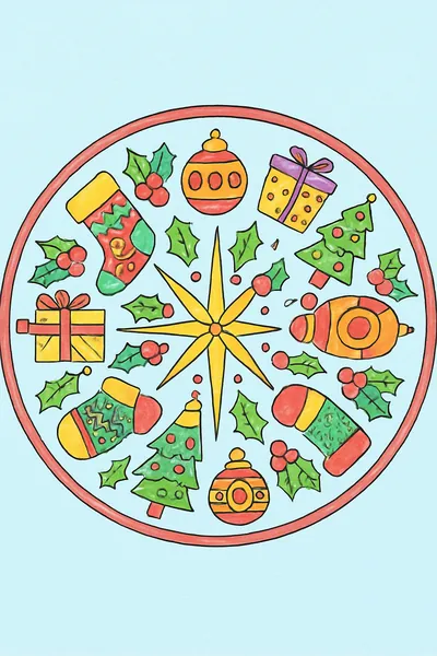 Exemplo colorido: Mandala de Natal