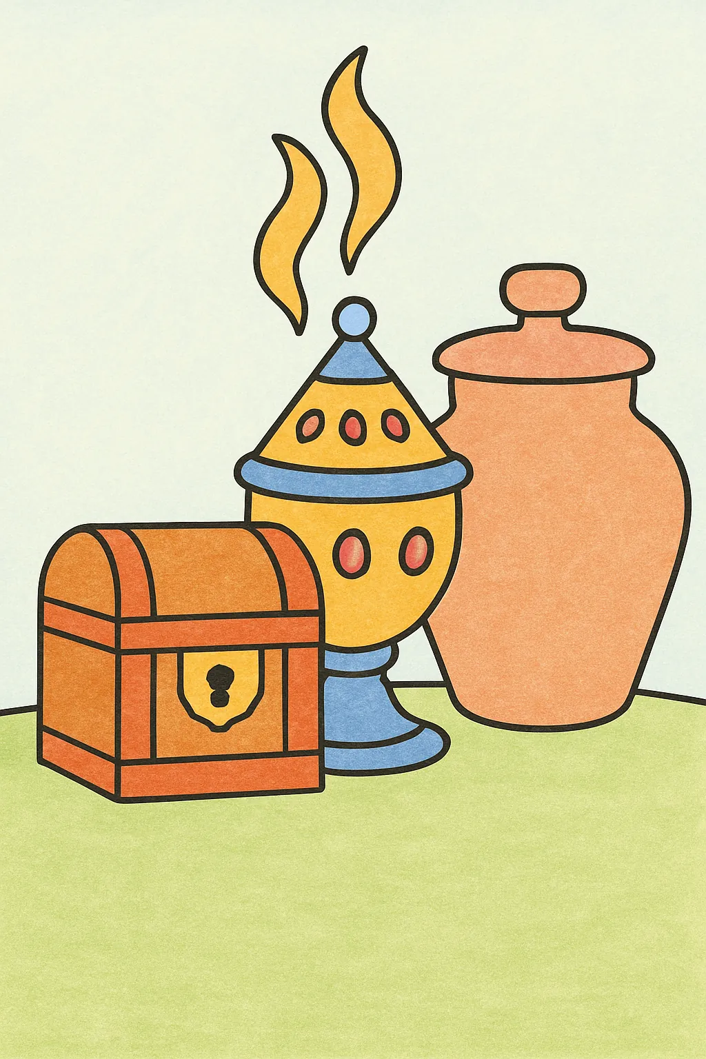 Exemplo colorido: Ouro, incenso e mirra