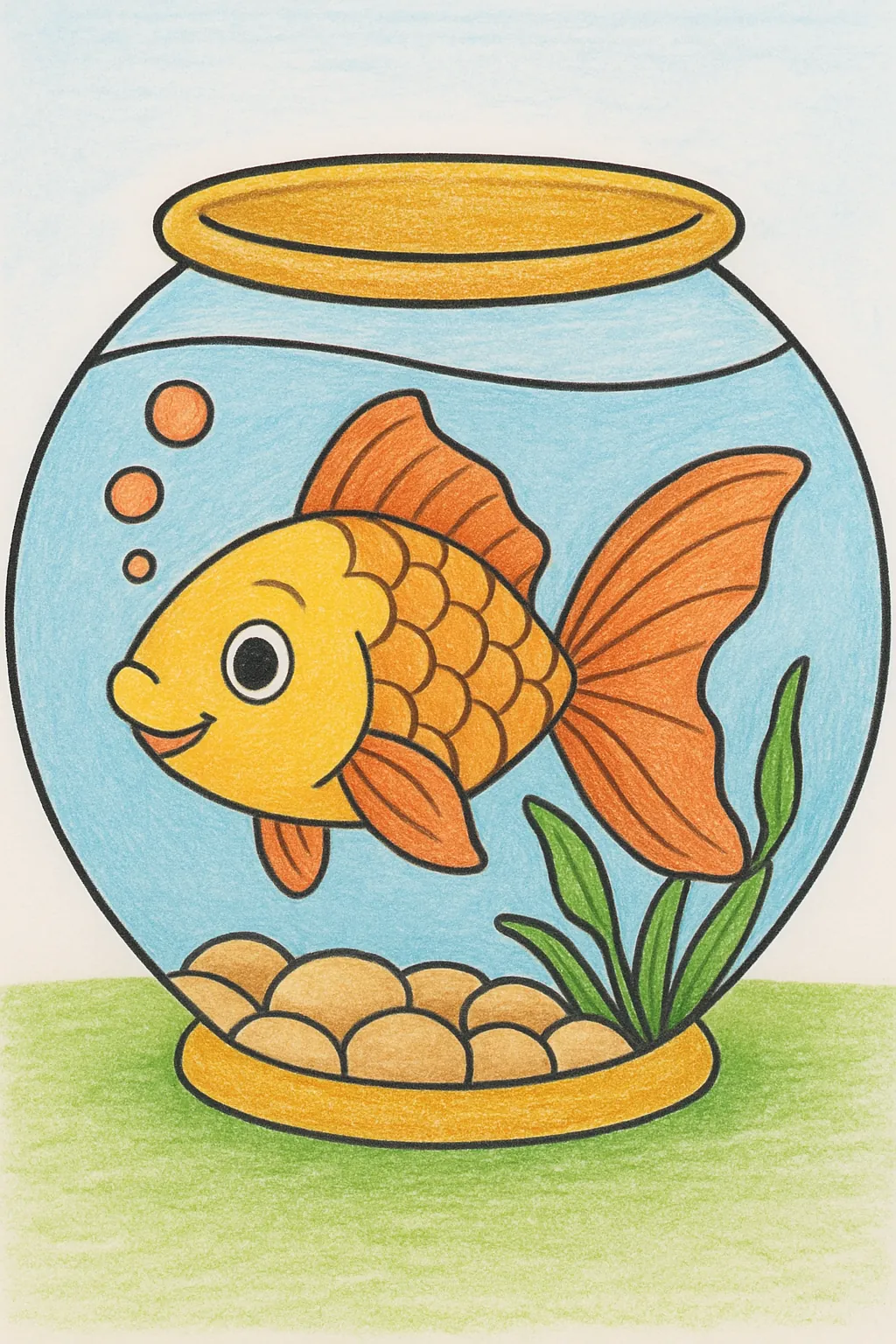 Exemplo colorido: Peixe no aquário