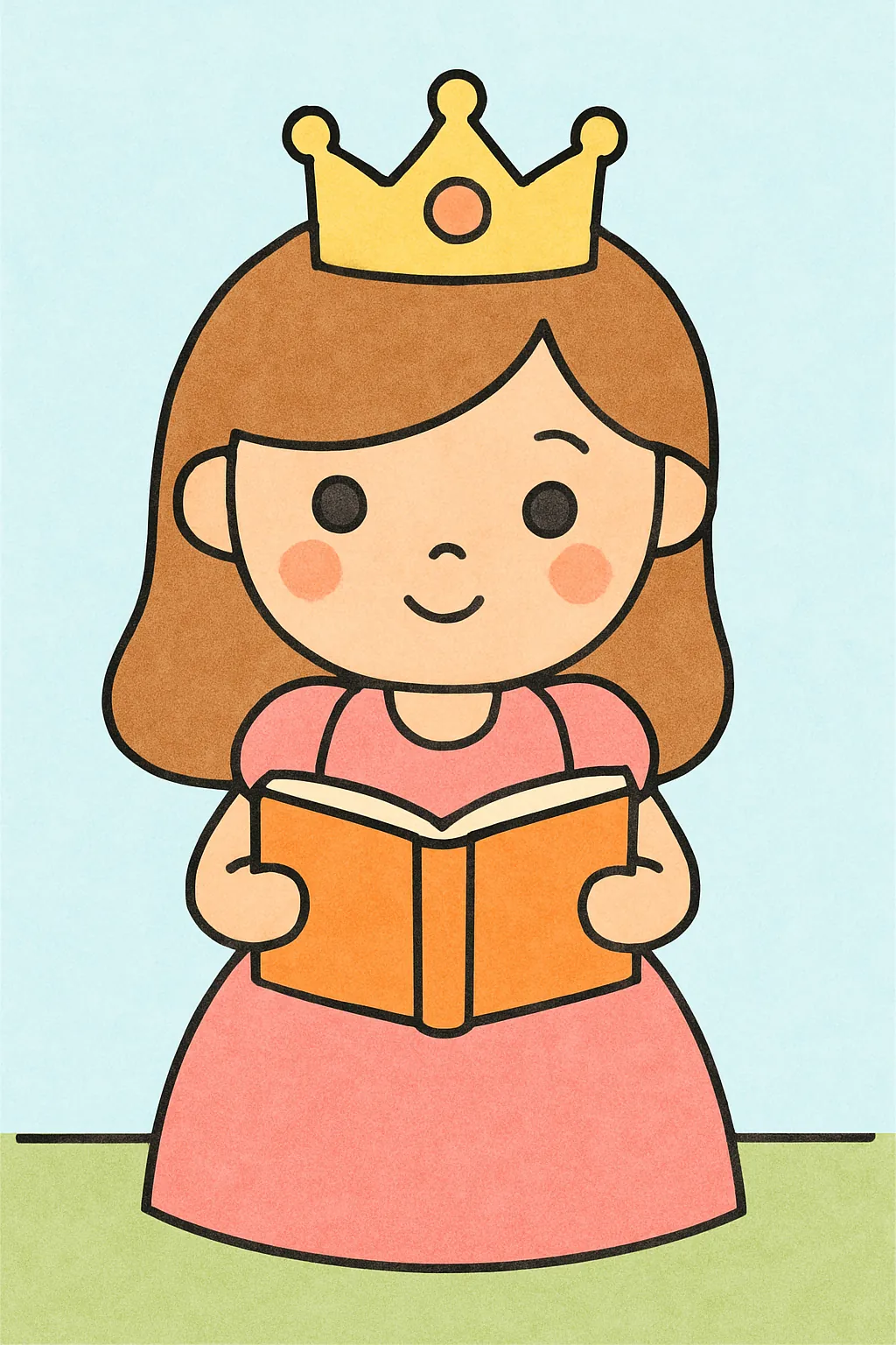 Exemplo colorido: Princesa lendo um livro